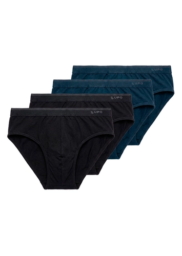 Kit com 4 Cuecas Slip Lupo 485-003