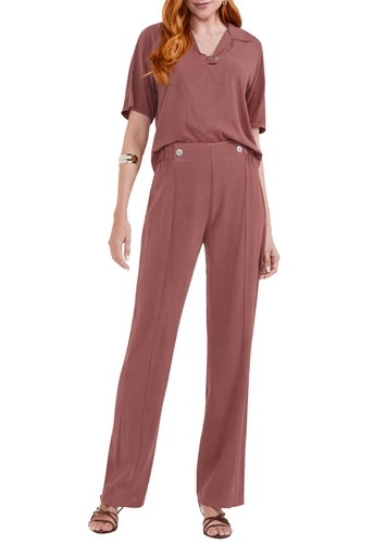 Look Blusa Feminina Marialicia 184227 + Calça Feminina Reta Marialicia 184307