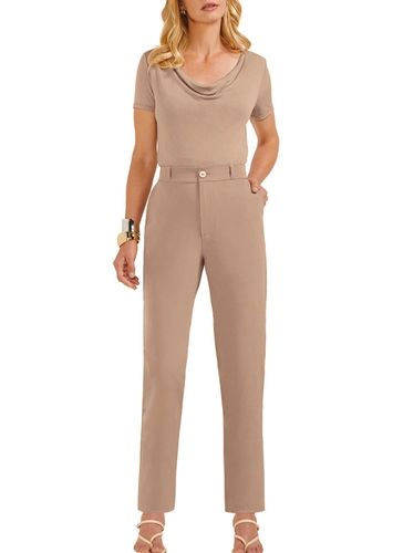 Look Blusa Feminina Marialicia 184264 + Calça Feminina Alfaiataria Marialicia 184305