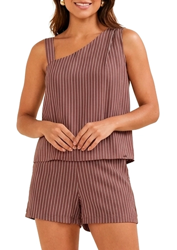 Look Blusa Feminina Regata Marialicia 184271 + Shorts Feminino Reto Marialicia 184291