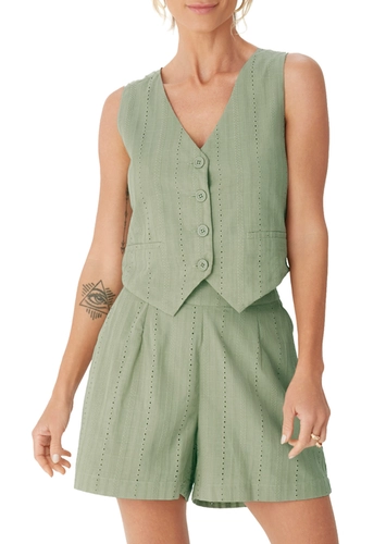 Look Colete Feminino Malwee 1000129167 + Shorts Feminino Alfaiataria Malwee 1000129161