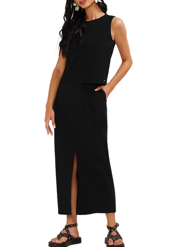 Look Blusa Feminina Regata Marialicia 184258 + Saia Midi Marialicia 184299