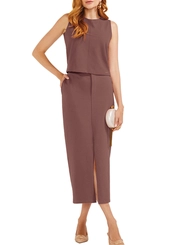 Look Blusa Feminina Regata Marialicia 184258 + Saia Midi Marialicia 184299