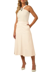Look Blusa Feminina Regata Marialicia 184520 + Saia Feminina Midi Marialicia 184492