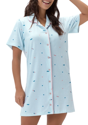 Camisola Feminina Curta com Abertura Cor com Amor 2011149 loading=
