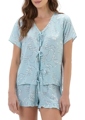 Pijama Feminino Curto com Abertura Cor com Amor 2011151