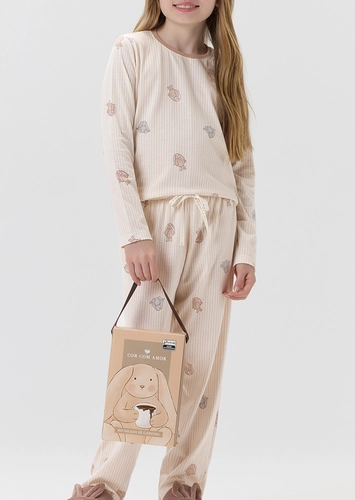 Pijama Infantil Menina Longo Cor com Amor 2050165