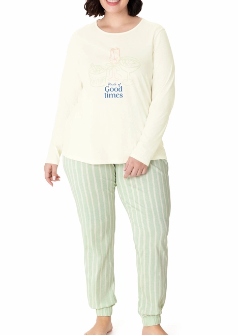 Pijama Feminino Longo Malwee 1000134500 Plus Size