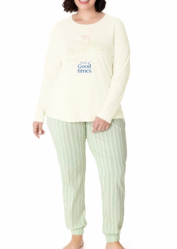 Pijama Feminino Longo Malwee 1000134500 Plus Size loading=