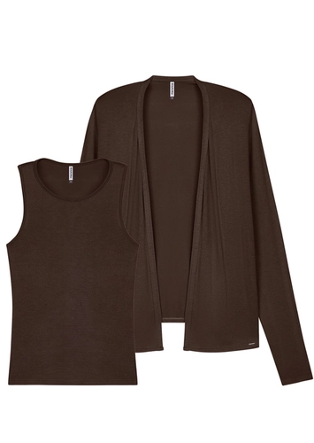 Conjunto Feminino Cardigan com Regata Marialicia 184506