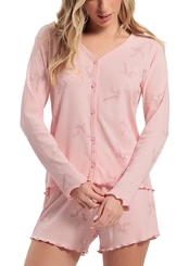 Pijama Feminino Curto com Abertura Espaço Pijama 4010550