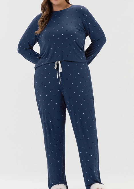 Pijama Feminino Longo Cor com Amor 2020096 Plus Size