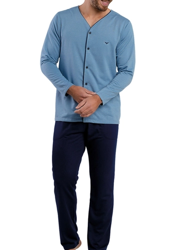 Pijama Masculino Longo com Abertura Podiun 268145
