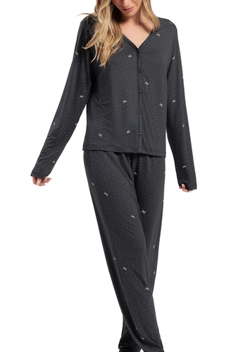 Pijama Feminino Longo com Abertura Espaço Pijama 4010513 loading=