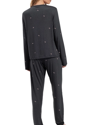 Pijama Feminino Longo com Abertura Espaço Pijama 4010513