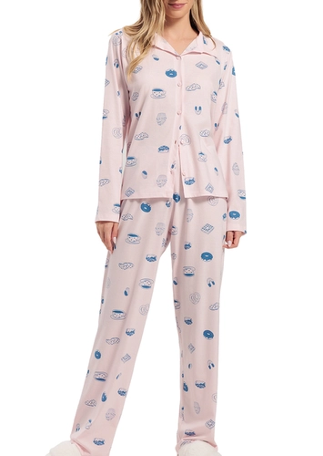 Pijama Feminino Longo com Abertura Espaço Pijama 4010527