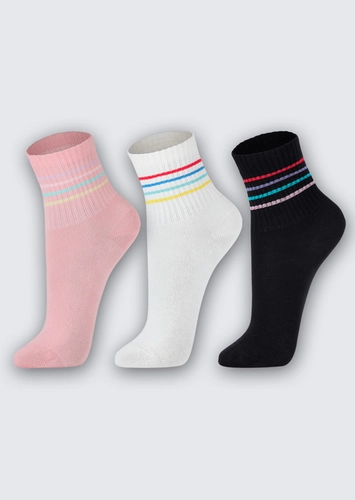 Kit 3 Pares de Meias Infantil Cano Médio Lupo 2728-089 loading=