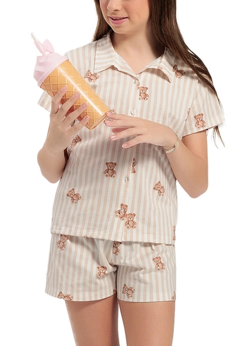 Pijama Infantil Menina Curto com Abertura Espaço Pijama 4050084