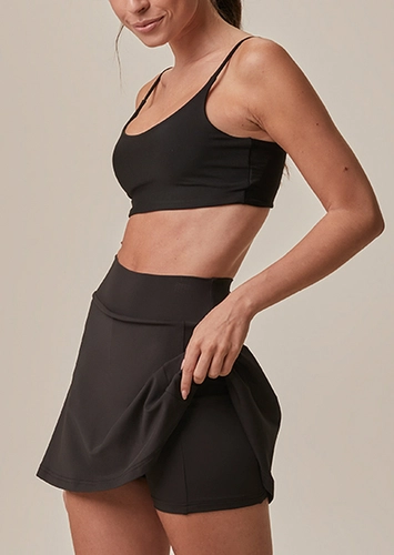 Look Top Feminino Regata Duplo Malwee 1000132785 + Shorts Saia Feminina Malwee 1000129322
