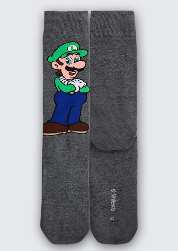 Meia Infantil Cano Longo Mario e Luigi Lupo 16857-009