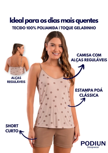 Pijama Feminino Curto Podiun 275025