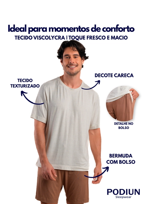 Pijama Masculino Curto Podiun 278044