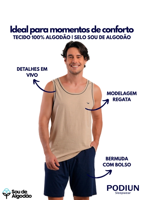 Pijama Masculino Curto Podiun 278025