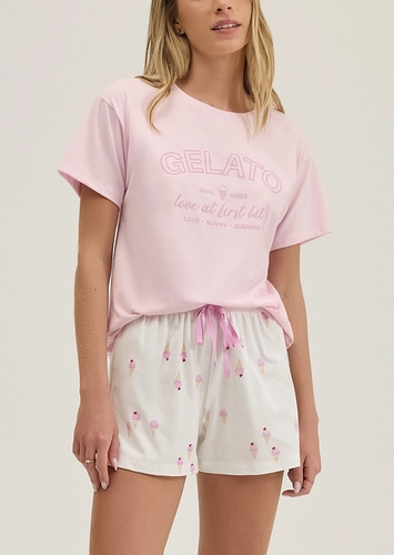 Pijama Feminino Curto Espaço Pijama 4010625