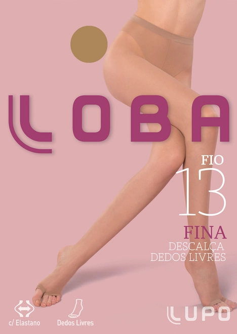 Meia Calça Fio 13 Descalça Dedos Livres Loba 5650-001