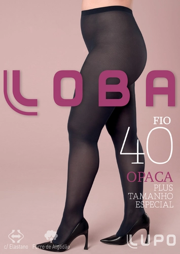 Meia Calça Fio 40 Opaca Plus Size Loba 5837-001
